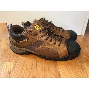 Caterpillar Shoes Mens Size 13 Brown Leather Composite Toe Work Sneakers P89957